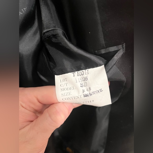 PIERRE BALMAIN suit jacket blazer black with satin lapel wool 46R - Picture 9 of 9